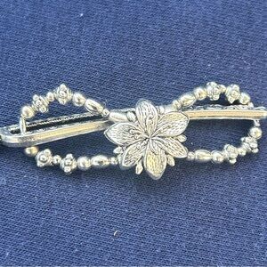 Silver Floral Hair Clip.